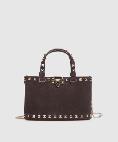 Brown suede Rockstud bag