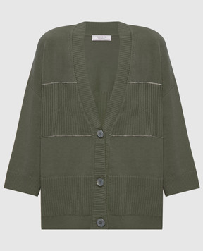 Peserico Green cardigan with linen S99140F0709056