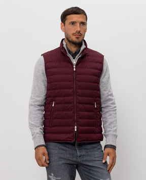 Brunello Cucinelli Burgundy down vest MV4081797