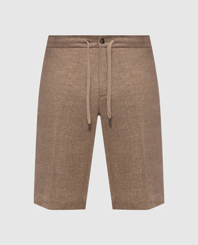 CAPOBIANCO Brown linen shorts 20M851LL00