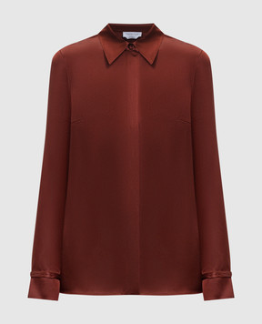 Gabriela Hearst Brown Cruz silk blouse 1251178S096