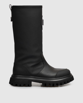 Dolce&Gabbana Children's black combination boots with fur D11436A3M463738