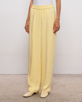 Fabiana Filippi Yellow pants with a monil chain PAD216F336M289