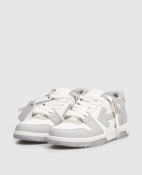 Off-White Out Of Office grey leather sneakers OWIA259C99LEA006