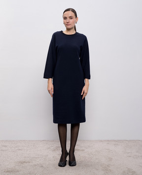 Peserico Blue dress with wool S02057J00A7551A