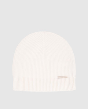 Stefano Ricci Ivory cashmere hat K202022CUFF26391