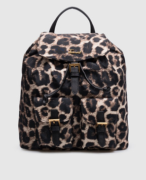 Twinset Beige leopard print backpack 262TD8071