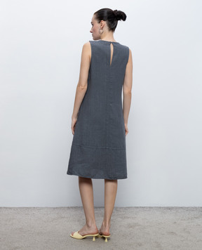 Peserico Gray linen dress M02414T001617