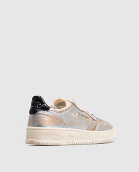 AUTRY Silver leather sneakers MEDALIST Super Vintage AVLWWR02