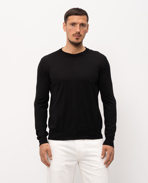 Valentino Black wool jumper with embroidered emblem 9V3KC38PBH9