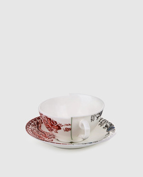 SELETTI White porcelain Zora tea cup with saucer 09744