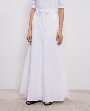 Brunello Cucinelli White maxi skirt with linen M0Y02G3998