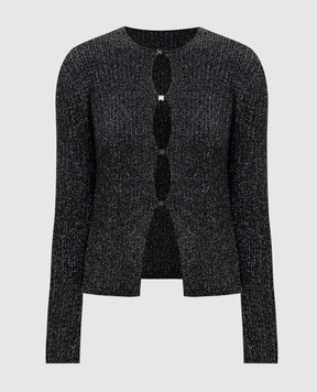 AMIRI Black ribbed cardigan with lurex AWTOKN1015