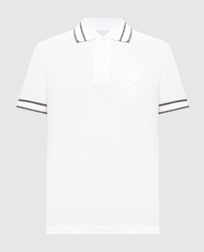 Brunello Cucinelli White polo shirt with logo patch ML944VL505