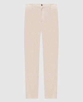Agnona Beige linen pants T711U7YU3049
