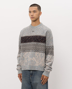 Off-White Wool sweater with jacquard pattern 44MHE20YF26K001