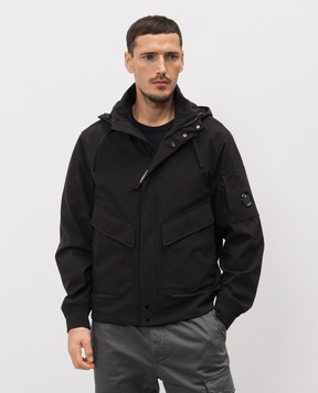 C.P. Company Black jacket with logo patch MOW001A005968A