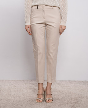 Peserico Beige pants with a patch M04716J001953