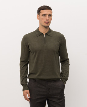 Castangia dal 1850 Green wool and silk polo shirt CS5304