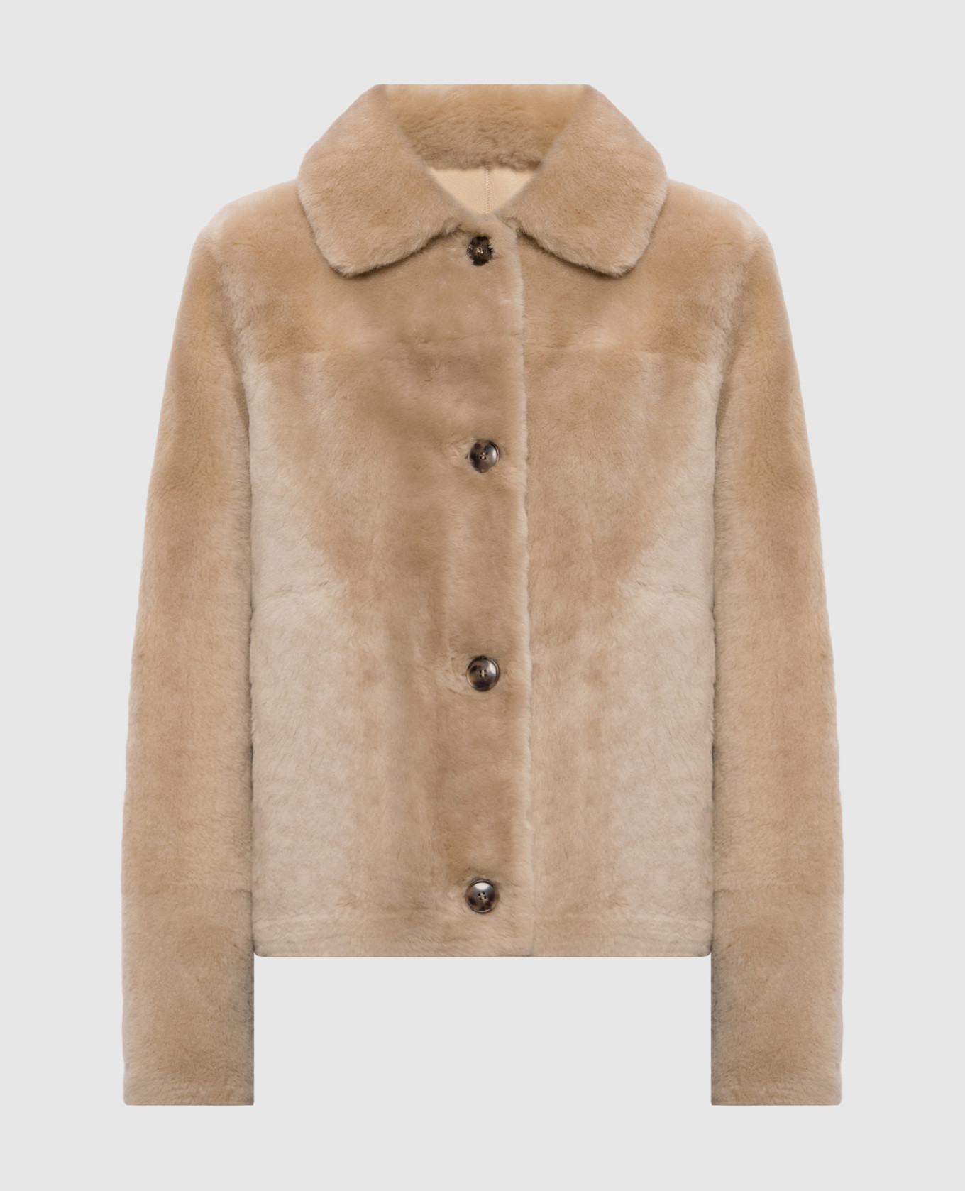 Beige sheepskin coat