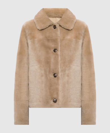 Beige sheepskin coat