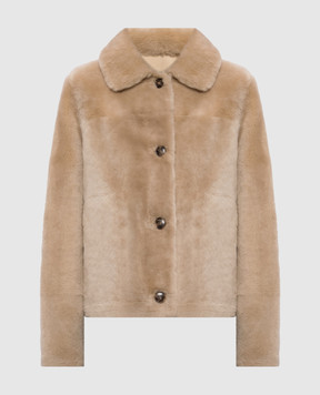 Yves Salomon Beige sheepskin coat 22WYV64355MESI
