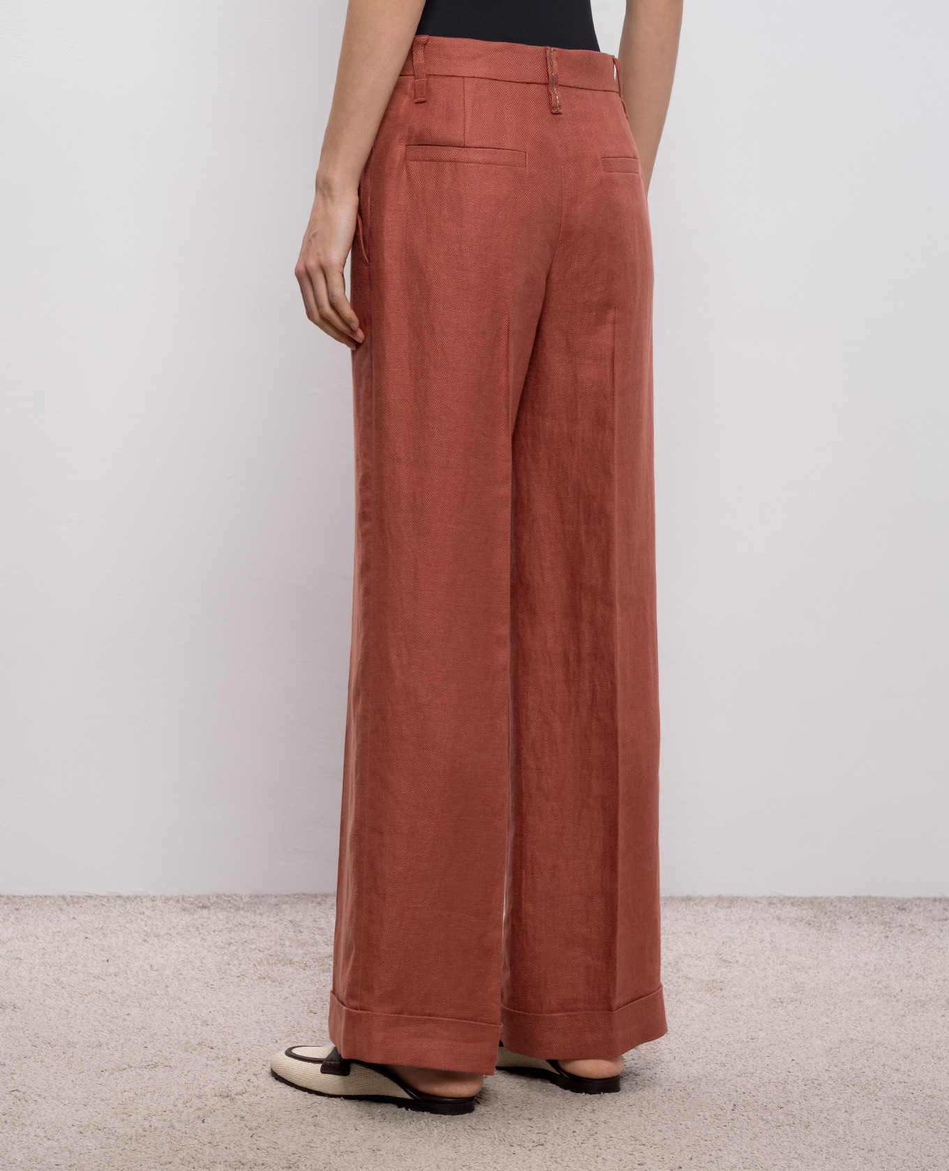 Pink linen pants Brunello Cucinelli 4