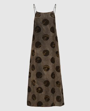 UMA WANG Anaya brown polka dot dress UP5017
