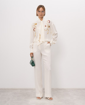 Twinset Ivory blouse with embroidery 262AP2241
