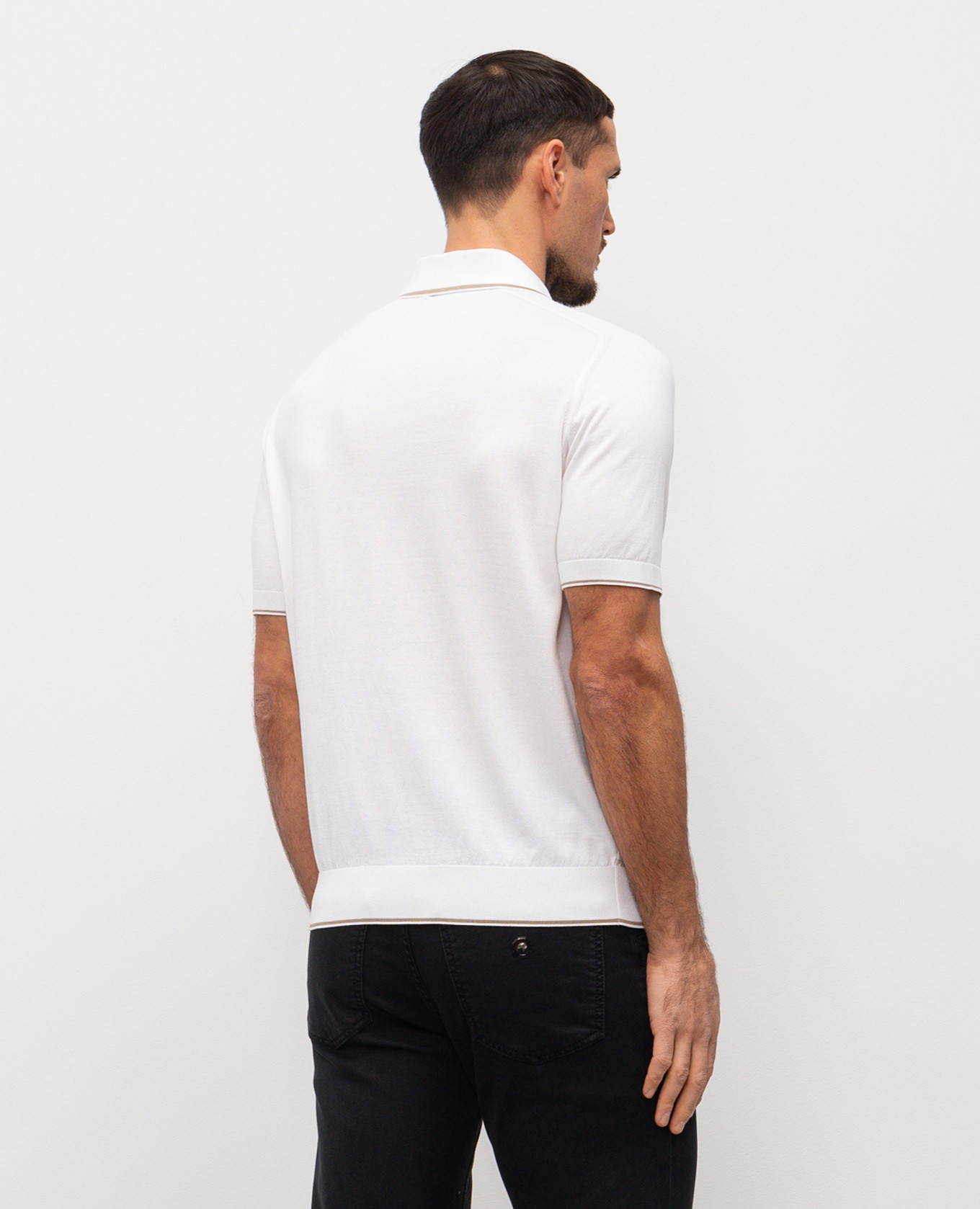 

White polo with silk Stefano Ricci