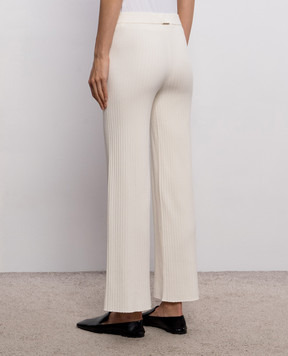 Twinset Ivory ribbed trousers 262LI3EBB