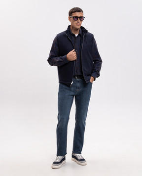 ISAIA Blue checkered shirt OSH00921168