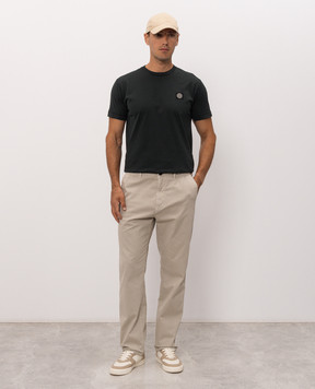 Stone Island Beige pants with logo patch L2S153100030S00L1