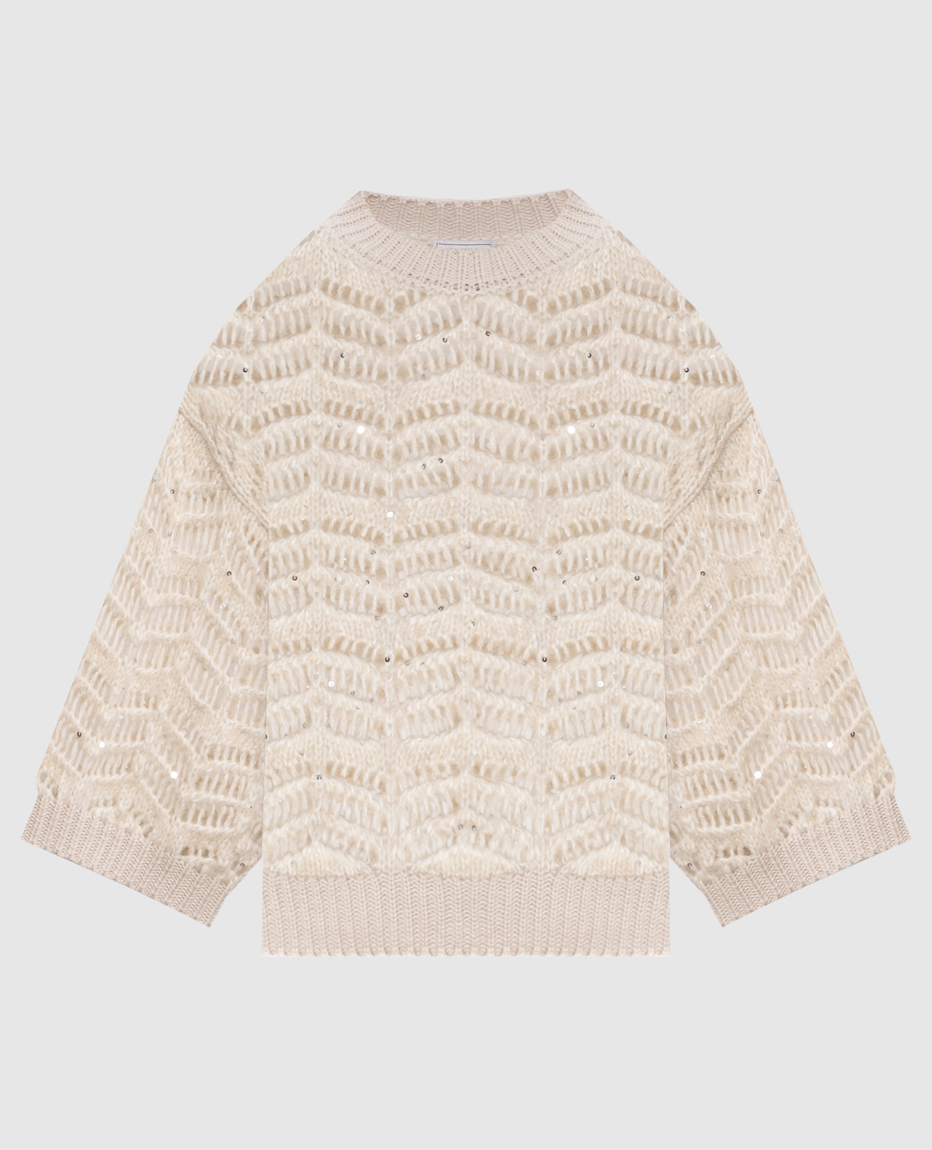 Beige openwork sweater with sequins Peserico
