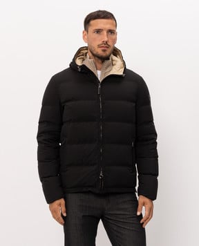 Stefano Ricci Black down jacket with logo patch MDJ6300270519V