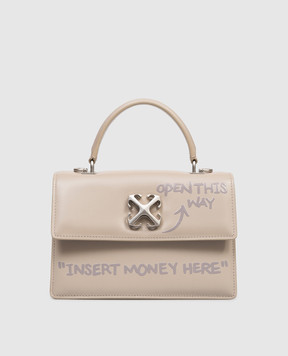 Off-White Beige leather bag Jitney 1.4 OWNP062S26LEA001