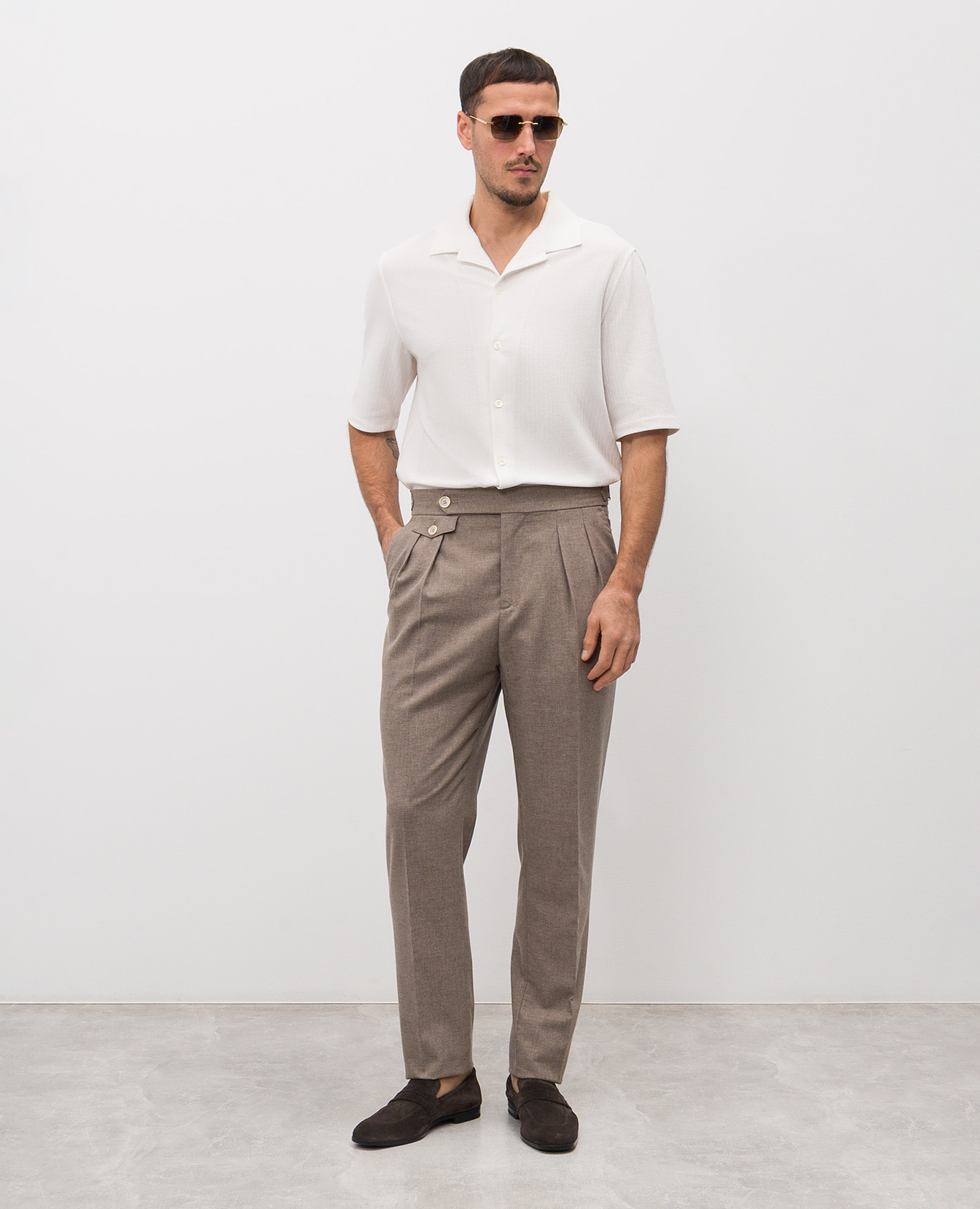 

White shirt with woven silk pattern Brunello Cucinelli