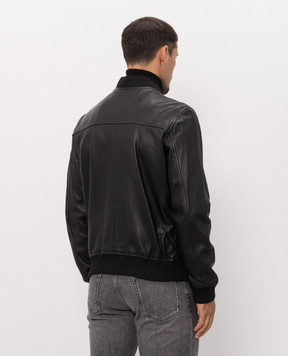 Trussardi Black leather bomber jacket R302M000053NML901L01