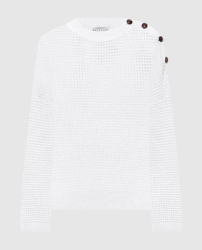 Brunello Cucinelli White sequined jumper MDV762120