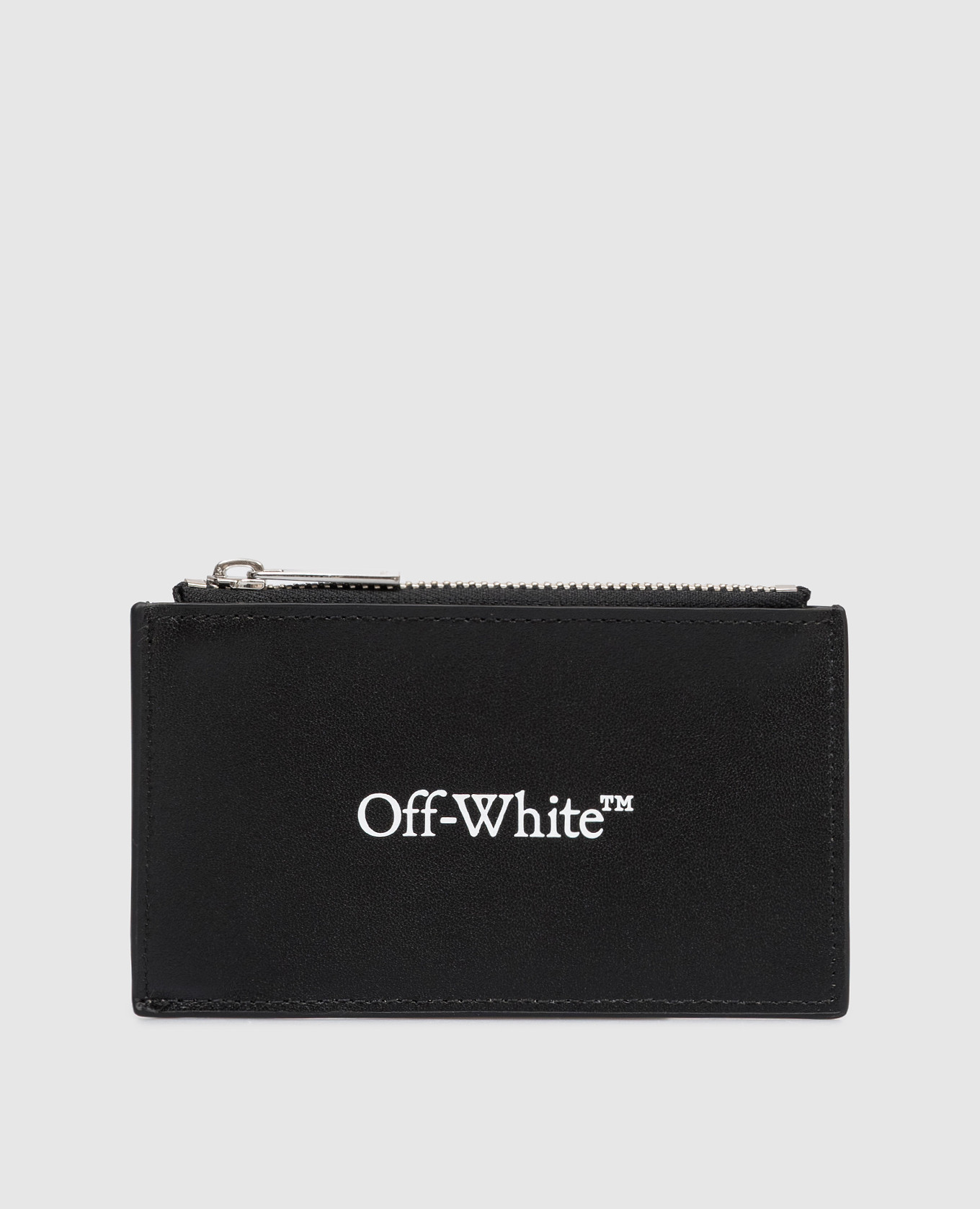 

Black leather cardholder with logo print Off-White