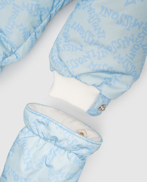 Missoni Children's blue down jumpsuit with logo print MZ2318N0444