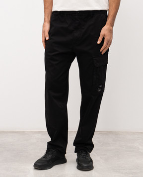 C.P. Company Black pants with patch MPA135A005694G
