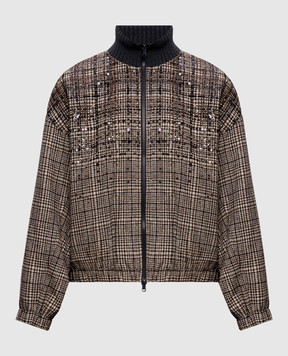 Brunello Cucinelli Checked jacket with sequins MG5577625P