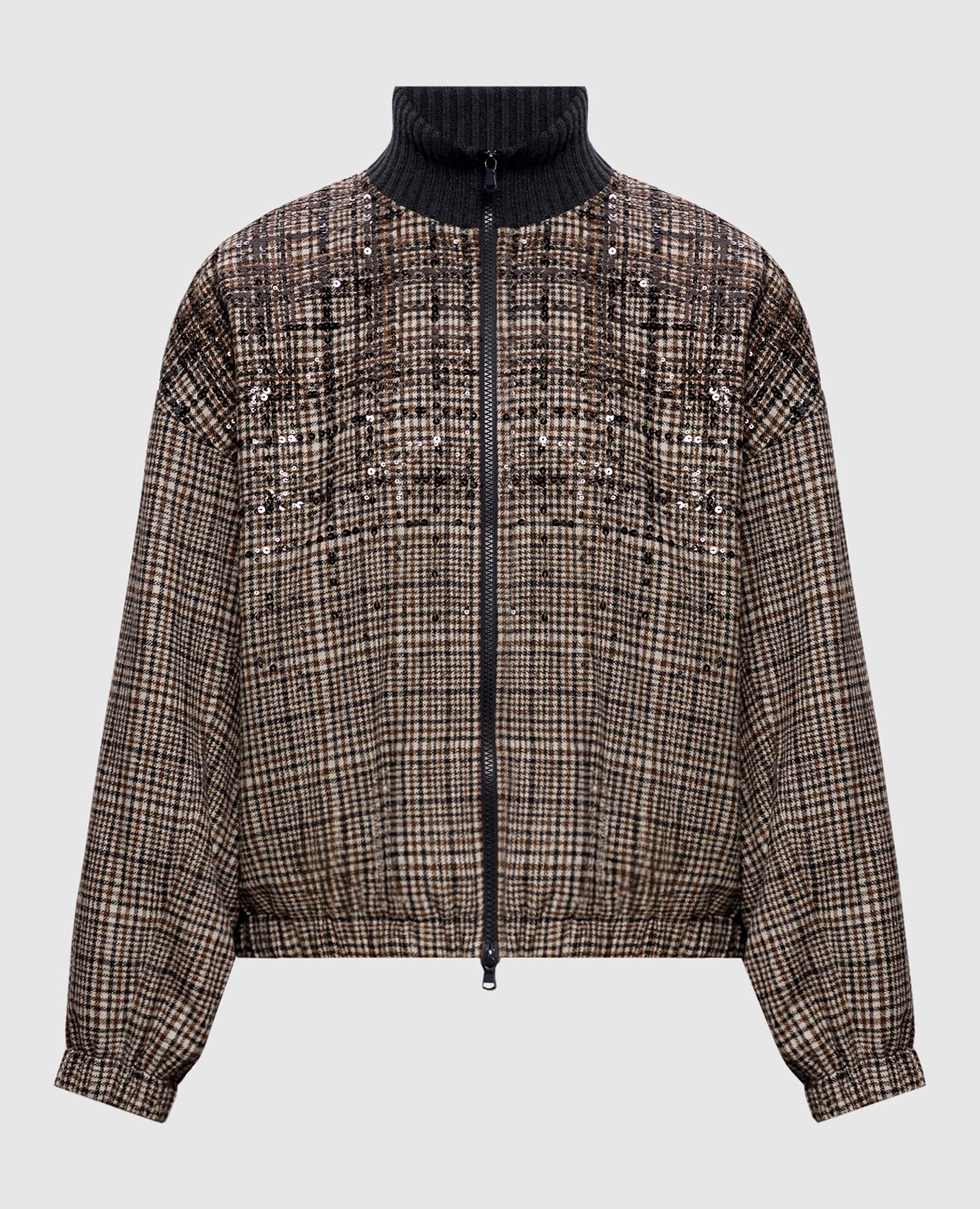 Checked jacket with sequins