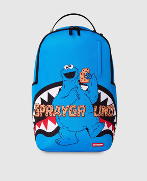 Sprayground Children's blue backpack SESAME STREET COOKIE MONSTER TAKE A BITE 910B9122NSZ