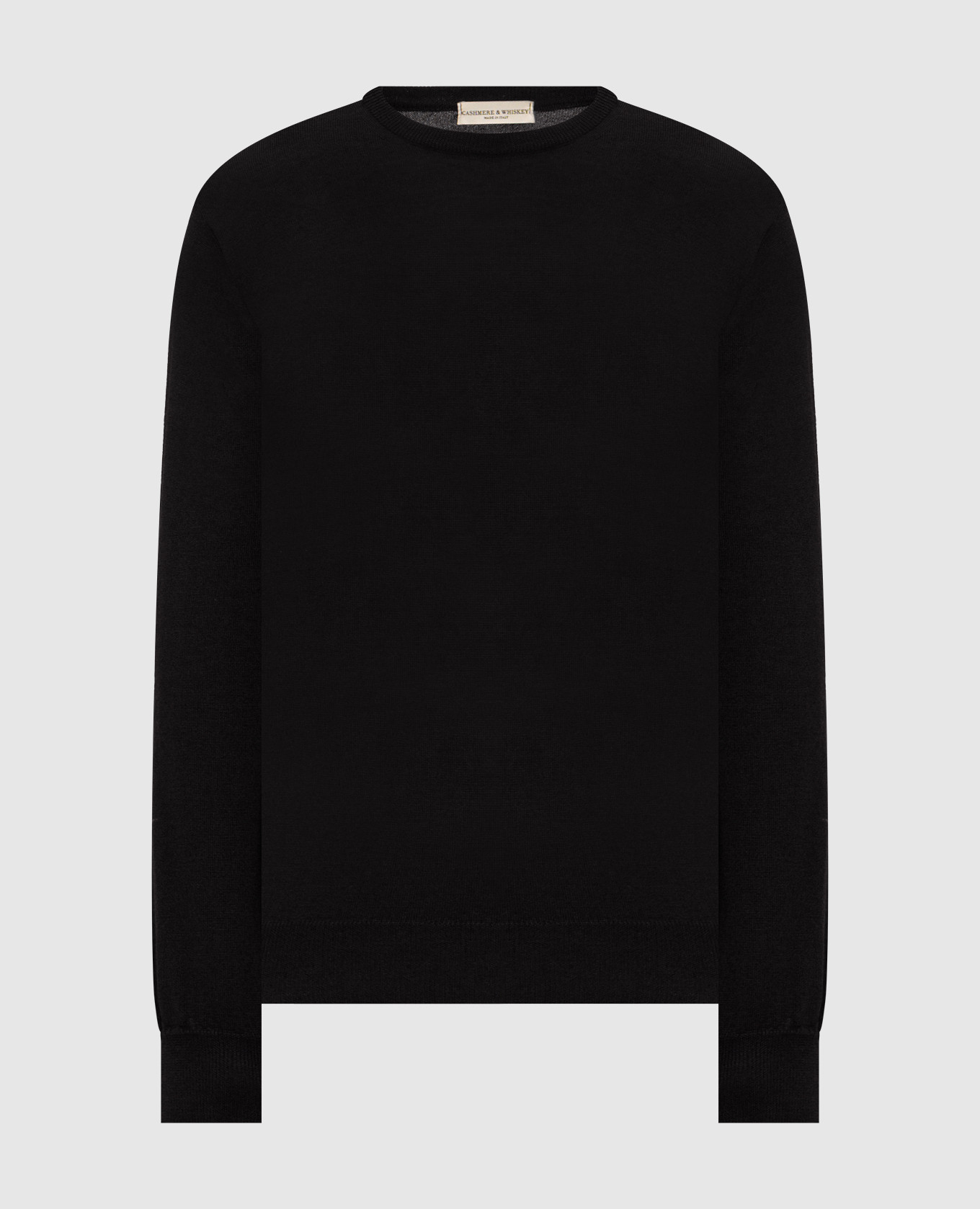 Black wool, silk and cashmere jumper