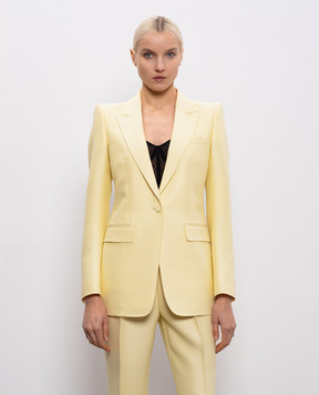 Tom Ford Yellow wool and silk jacket with accent shoulders GI3054FAX1666