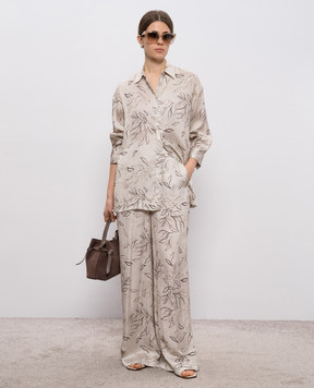 Peserico Beige printed blouse A0640104742