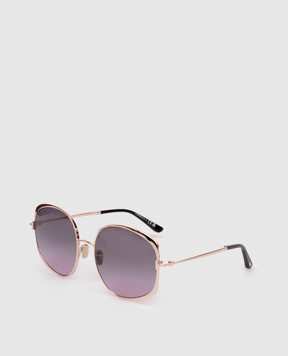 Tom Ford SOFIA gold sunglasses with logo engraving FT1349