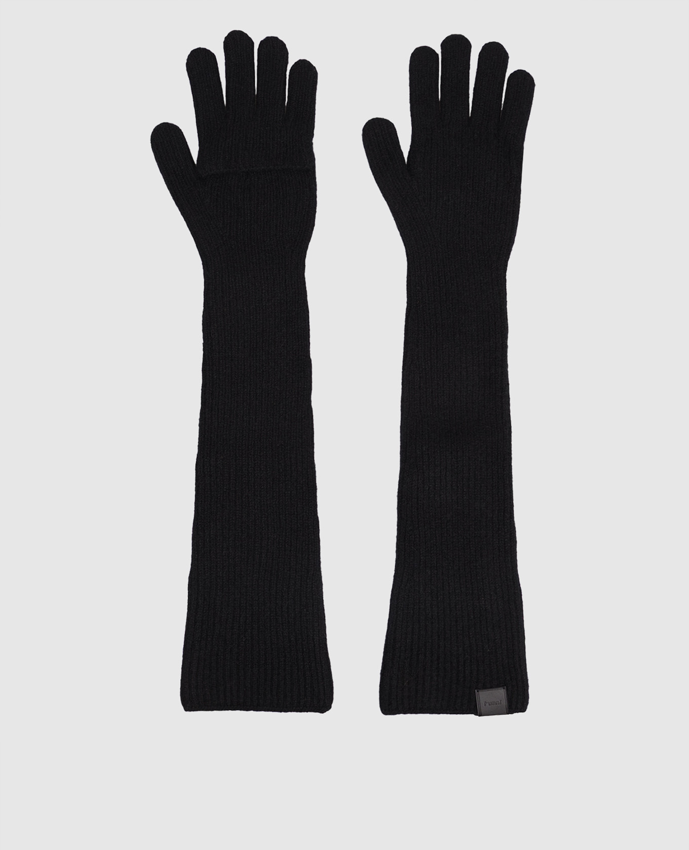 

Black cashmere gloves with logo Juun.j